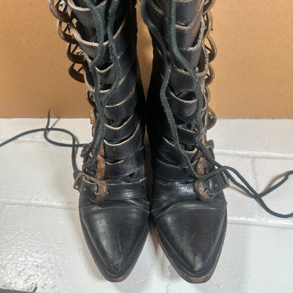 Rare Vintage Freebird by Steven Stoke Boots Dark Brown Size 6 - Picture 3 of 16